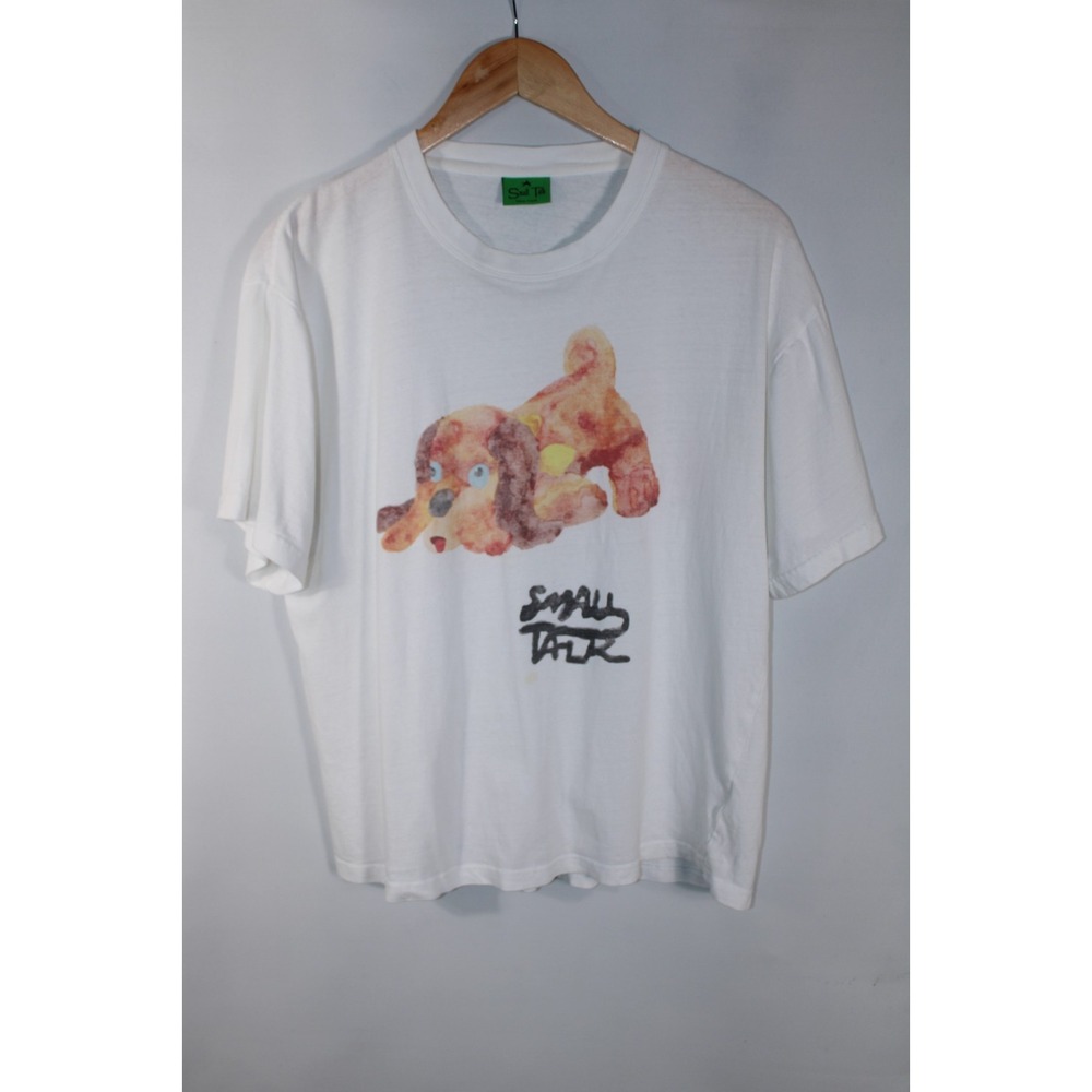 Small Talk Studio Men's Large White Short Sleeve Puppy Graphic T-Shirt
